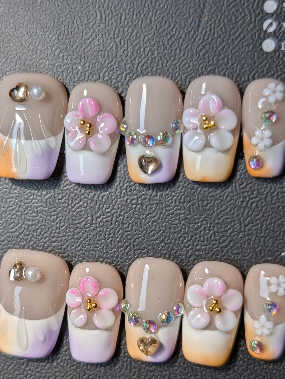 ❤️ 10pc Handmade Press-On Premium Square Coffin Nails Size: Medium 2.5